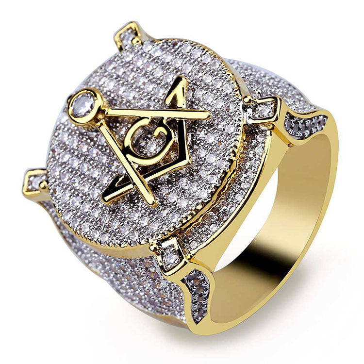 Gold Ring Zircon Men's Ring