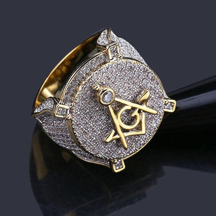 Gold Ring Zircon Men's Ring