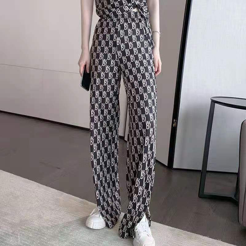 High-Waisted Straight Loose Wide-Leg Pants