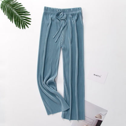 High waist vertical spring and summer casual pants