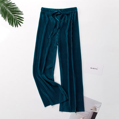 High waist vertical spring and summer casual pants