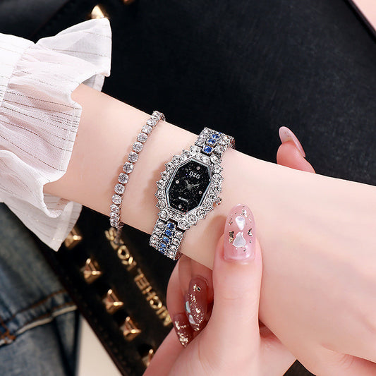 Square Full Diamond Strap Bracelet Fashion Casual Starry Sky Watch