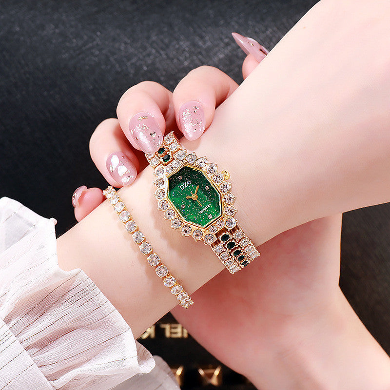 Square Full Diamond Strap Bracelet Fashion Casual Starry Sky Watch