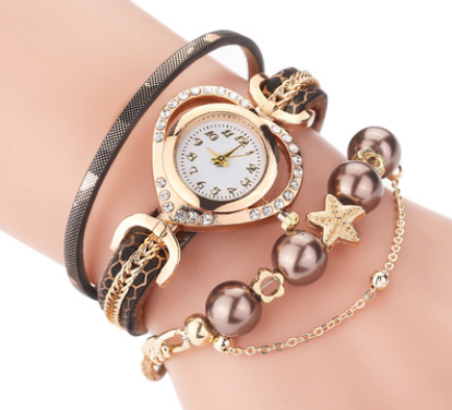 Circle Pearl Bracelet Watch