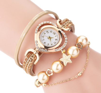 Circle Pearl Bracelet Watch