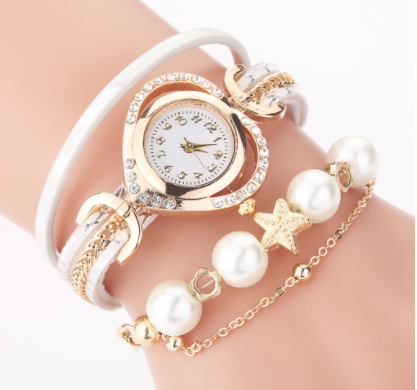 Circle Pearl Bracelet Watch