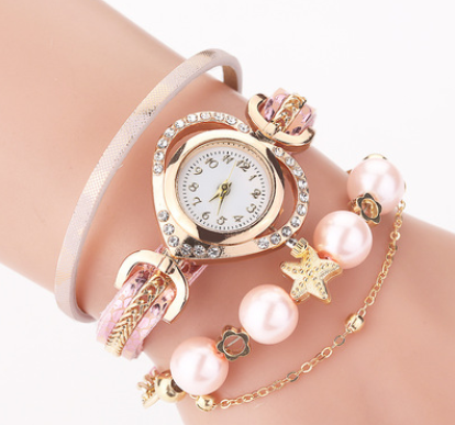 Circle Pearl Bracelet Watch