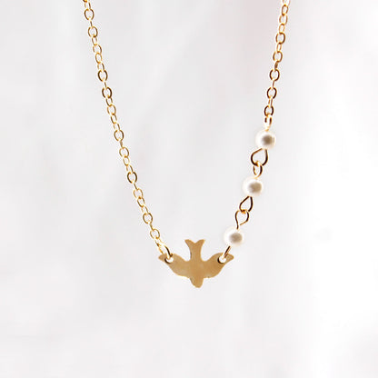 Peace Dove Pearl Necklace