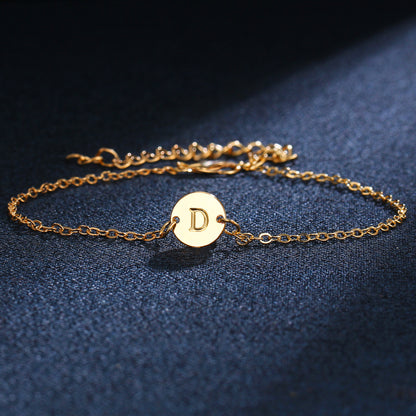 Adjustable Gold Color Alloy Letter Bracelets