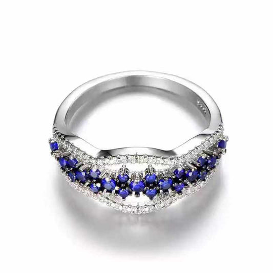 Inlaid Sapphire Ring Engagement Ring