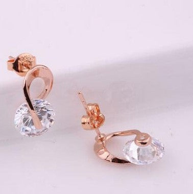 spiral crystal zircon earrings