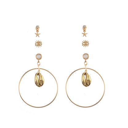 Big Circle Shell Earrings