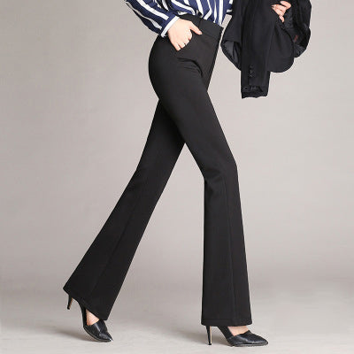 Straight High Waist Work Pants Trousers