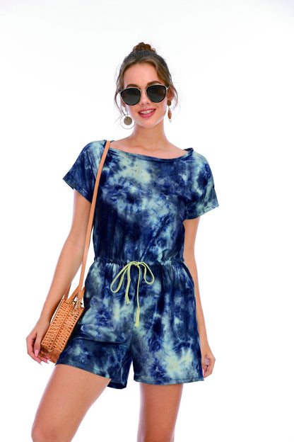 Short Tie-dye Jumpsuit