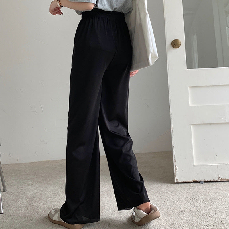 Solid Color High Waist Loose Pants