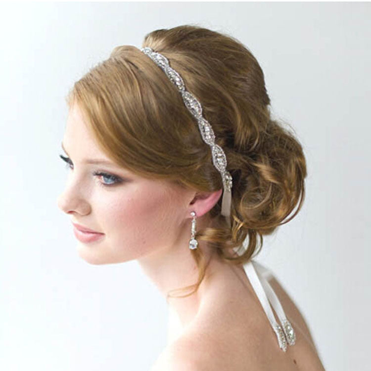 handmade crystal chaton bride hair band