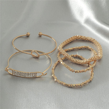 5-piece Set Of  Vintage Chain Bracelets