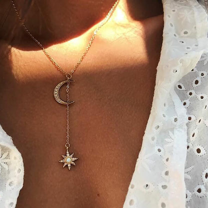 Fashion Retro Moon Sun Necklace