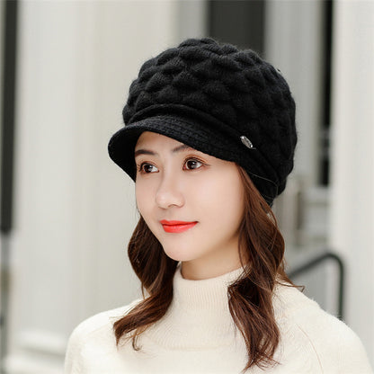 Plush thick warm ear protection scarf hat