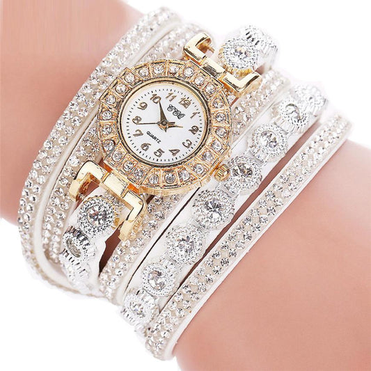 Leather Rhinestone Watch