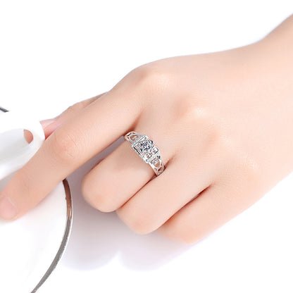 Hollow Love Heart Zircon Ring