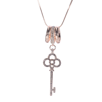 Temperament rose full diamond sweater chain