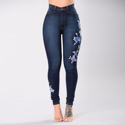 embroidered jeans