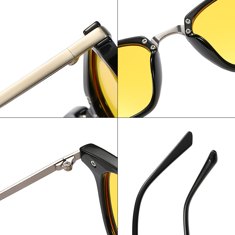 Square Frame Anti-blue Light Yellow Lens Glasses