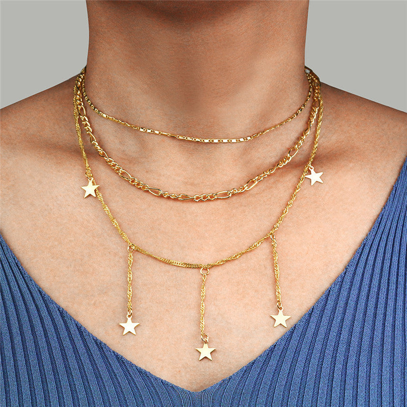 Star Pendant Alloy Necklace