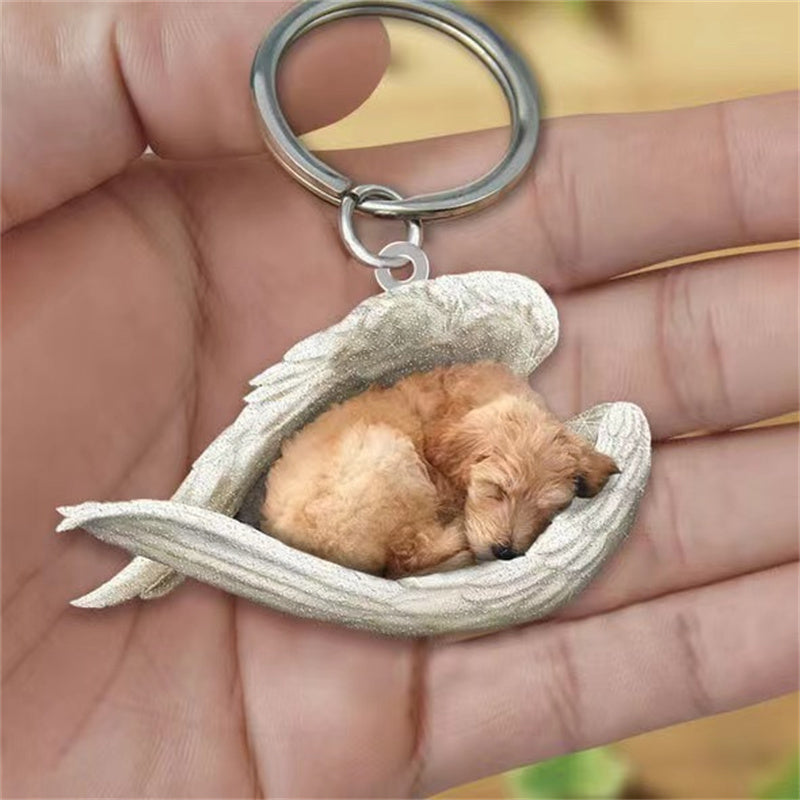 Sleeping Angel Pet Keychain