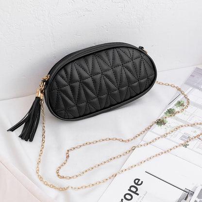 Fashion Tassel Rhombus Chain One-shoulder Bag