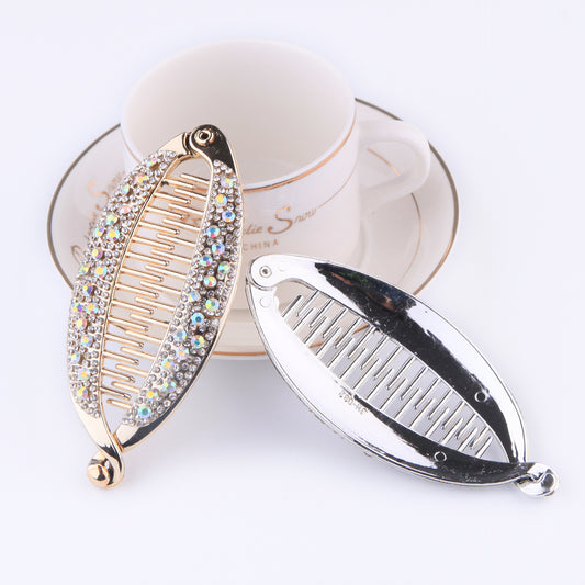 Popular Diamond Rhinestone Electroplating Fish Banana Hair Clip