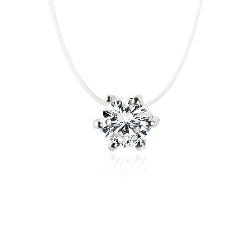 Diamond Zircon Pendant Necklace