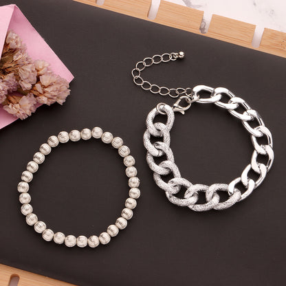 Fashion Geometric Aluminum Alloy Double Layer Bracelet