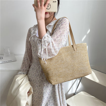 Woven One Shoulder Underarm Fashionable Simple Tote Bag