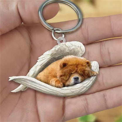 Sleeping Angel Pet Keychain