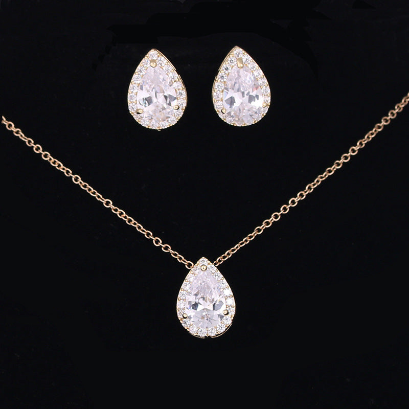 Water drop earrings necklace set