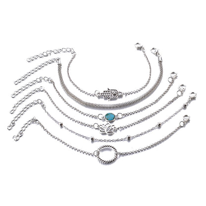 water drop gemstone 6-piece bracelet