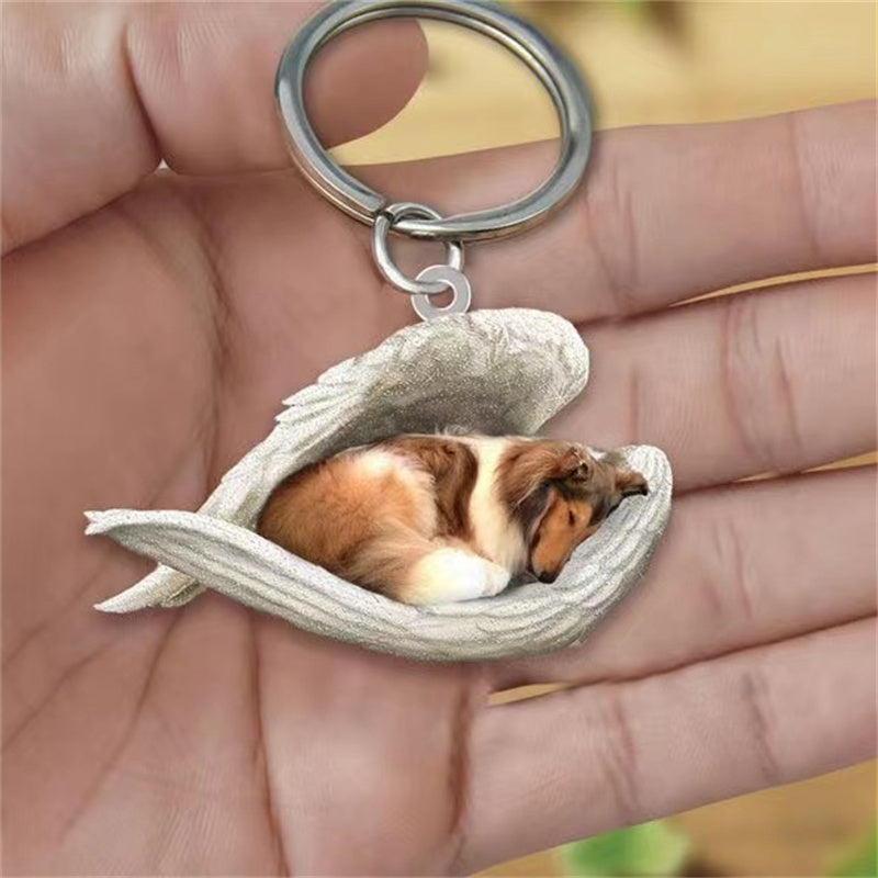 Sleeping Angel Pet Keychain