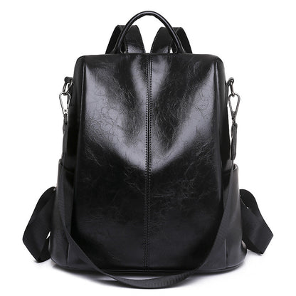 Leather Backpack Light Simple Large Capacity