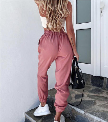 Casual strappy slim-fit trouser with pockets