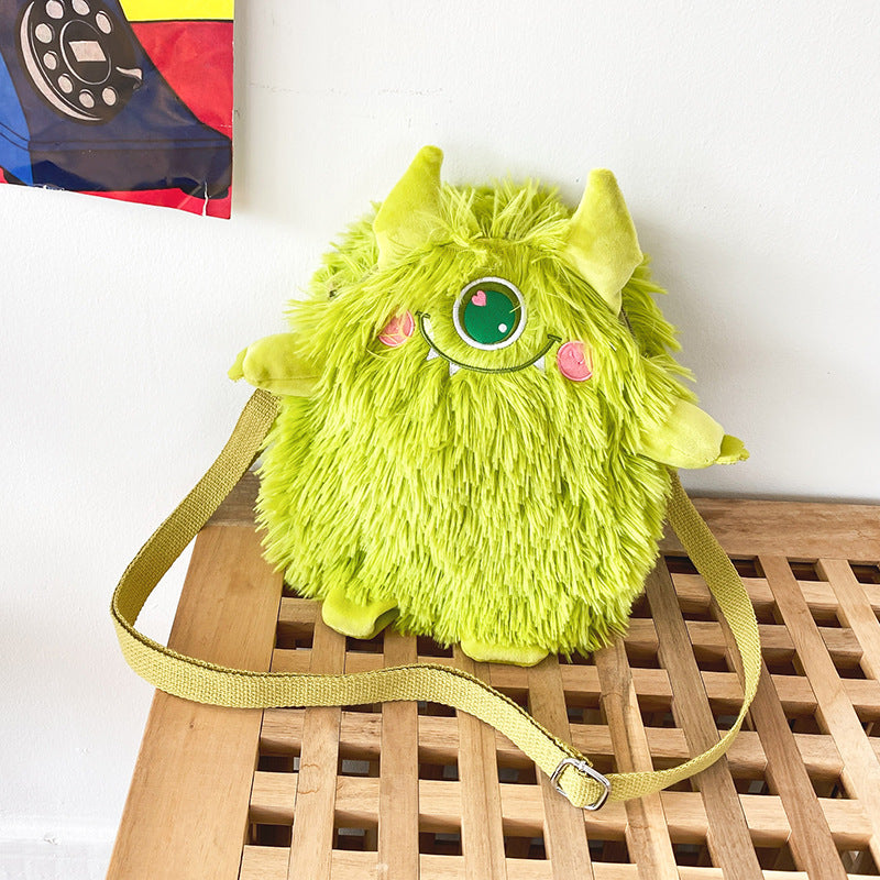 Cute Funny Plush Embroidered Messenger Bag