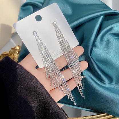 Diamond tassel earrings