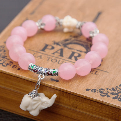 Crystal Elephant Charm Bracelet