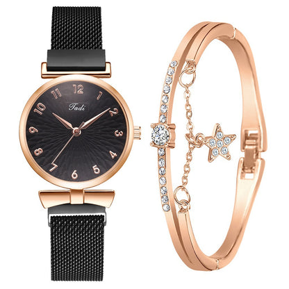 Mesh Band Magnetic Strap Ladies Bracelet Quartz Watch