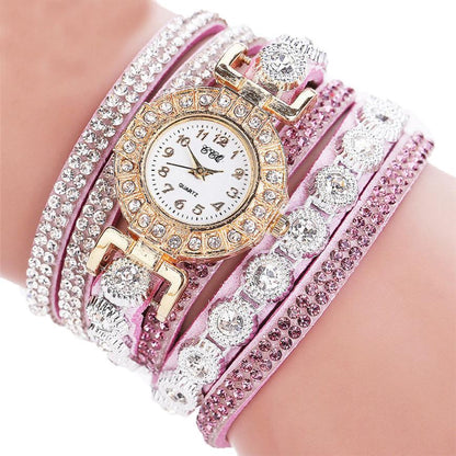 Leather Rhinestone Watch