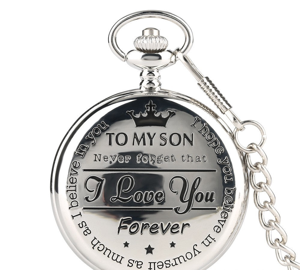 I LOVE YOU FOREVER" POCKET CHAIN WATCH