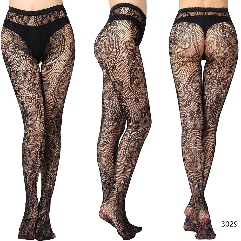 Vintage tattoo lace cutout stockings