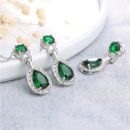 Necklace earrings zircon set