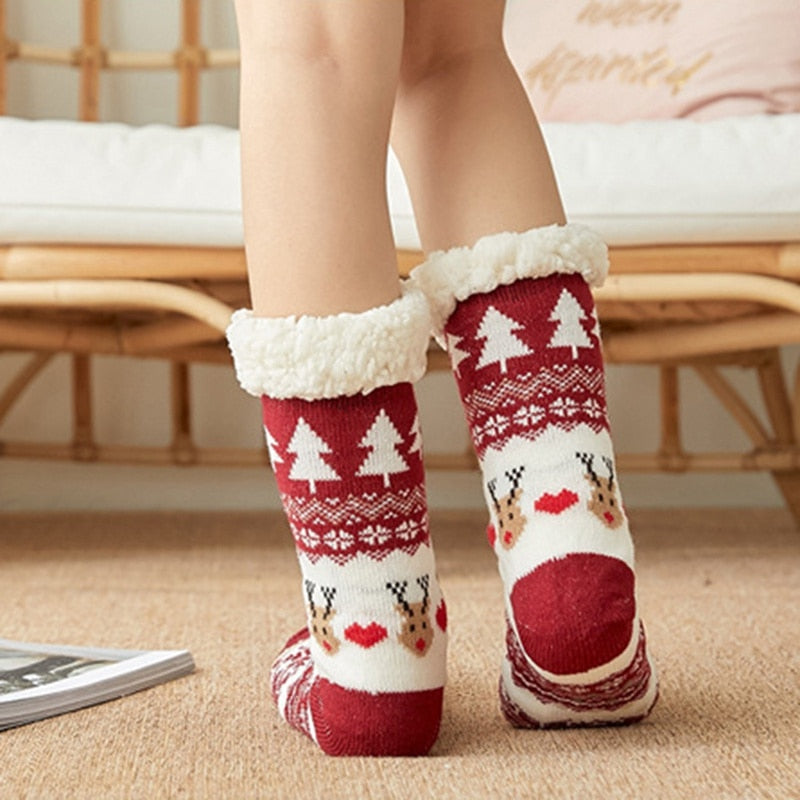 Christmas socks autumn and winter tube floor socks